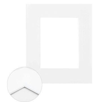 Passepartout Premium 2,0 mm, 50 x 60 cm (1 Bild 30x40), Weiß, glatt