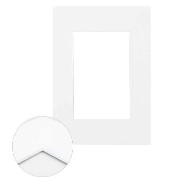 Passepartout Premium 2,0 mm, 50 x 70 cm (1 Bild 30x45), Weiß, glatt