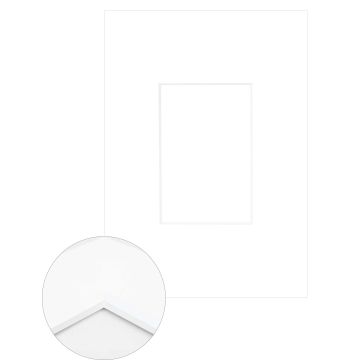 Passepartout Premium 2,5 mm, 21 x 29,7 cm A4 (1 Bild 10x15), Hellweiß, glatt