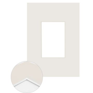 Passepartout Premium 2,5 mm, 21 x 29,7 cm A4 (1 Bild 10x15), Antikweiß, glatt