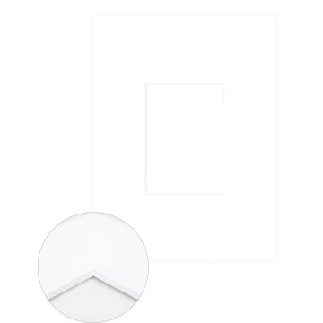 Passepartout Premium 2,5 mm, 30 x 40 cm (1 Bild 13x18), Hellweiß, glatt