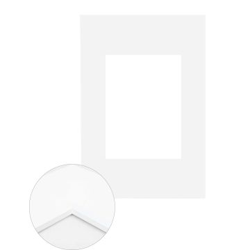 Passepartout Premium 2,6 mm, 24 x 30 cm (1 Bild 15x20), Weiß, glatt