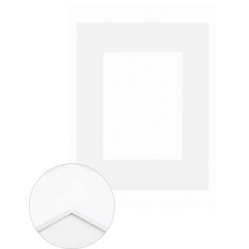 Passepartout Premium 2,6 mm, 20 x 30 cm (1 Bild 13x18), Weiß, glatt