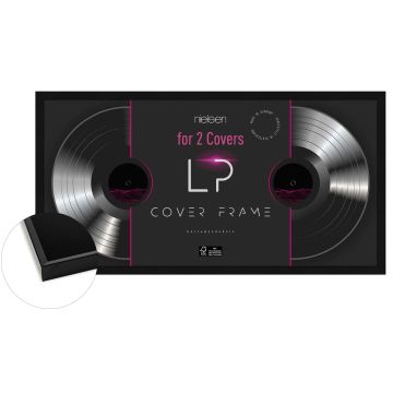 nielsen Holz Schallplatten Rahmen Vinyl, doppel LP-Rahmen Vinyl, 63,3x31,6 cm, Schwarz, Langspielplatten-Rahmen