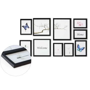 accent by nielsen Bilderrahmen Set 10 Stk., Schwarz, Außenformat: 81,5x55x2,5 cm